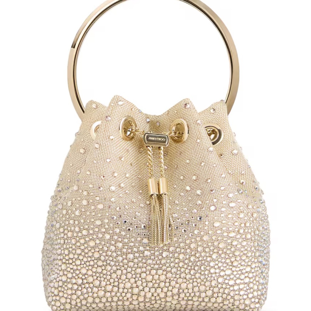 New Jimmy Choo Crystal Embellished Bon Bon Wristlet with Tags